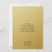 Gelbe Rosen und Smaragde Hochzeitseinladung Einladung (Rückseite)