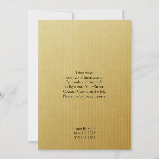 Gelbe Rosen und Smaragde Hochzeitseinladung Einladung (Rückseite)