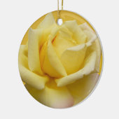 Gelbe Rosen-Verzierungs-personalisierte Keramik Ornament (Links)