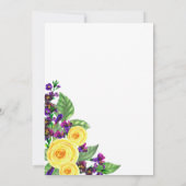 Gelbe Rosen | Violets Boho Floral Bridal Brunch Einladung (Rückseite)
