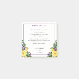 Gelbe Rosen   Violets Boho Floral Wedding Details Post-it Klebezettel