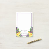 Gelbe Rosen | Violets Boho Floral Wedding Details Post-it Klebezettel (Auf Schreibtisch)