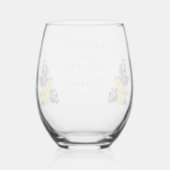 Gelbe Rosen | Violets Boho Floral Wedding Weinglas Ohne Stiel (Rückseite)