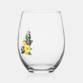 Gelbe Rosen | Violets Boho Floral Wedding Weinglas Ohne Stiel (Links)