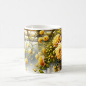 Gelbe Rosen Wasserfarben Garten Kaffeetasse (Mittel)