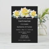 Gelbe Rosenbestätigung Einladung (Stehend Vorderseite)