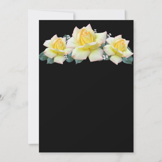 Gelbe Rosenbestätigung Einladung (Rückseite)