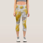 Gelbe Rosenblätter Capri Leggings (Vorderseite)
