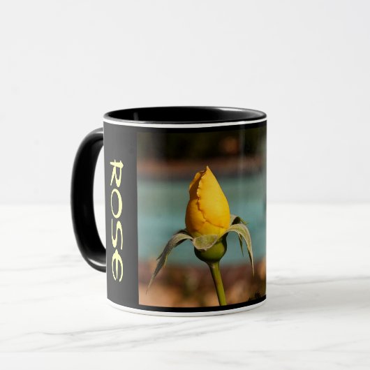 Gelbe Rosenblume 8 Tasse (Vorderseite Links)