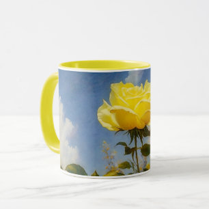 Gelbe Rosenblume Natur Kunst Tasse