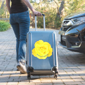 Gelbe Rosenblumen Blauer Name Text Template Cute Aufkleber (Koffer Insitu)