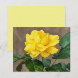 Gelbe Rosenblumen-Kunst-Notizkartenset Mitteilungskarte