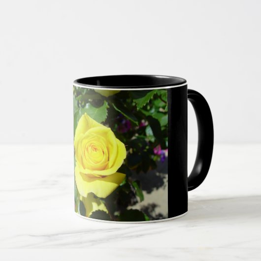 Gelbe Rosenblüte 4 Tasse (VorderseiteRechts)