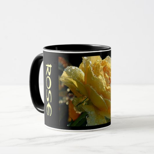 Gelbe Rosenblüte 6 Tasse (Vorderseite Links)