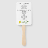 Gelbe Rosenblüten Blume Hochzeitsprogramm im Frühj Fächer (Rückseite)