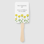 Gelbe Rosenblüten Blume Hochzeitsprogramm im Frühj Fächer (Vorderseite)