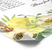 Gelbe Rosenblütenkarte Poster (Ecke)