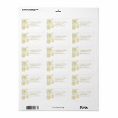 Gelbe Rosenhochzeit Adressaufkleber (Vorne)