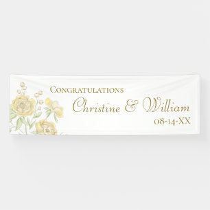 Gelbe Rosenhochzeit Banner