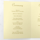 Gelbe Rosenhochzeit Dreifach-gefaltete Programmkarte (Innen Erste Seite)
