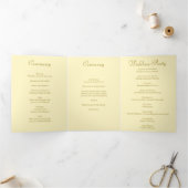 Gelbe Rosenhochzeit Dreifach-gefaltete Programmkarte (Innenseite)