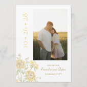 Gelbe Rosenhochzeit Einladung (Vorderseite)