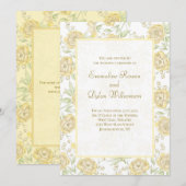 Gelbe Rosenhochzeit Einladung (Vorne/Hinten)