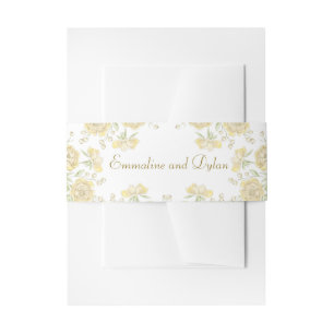 Gelbe Rosenhochzeit Einladungsbanderole