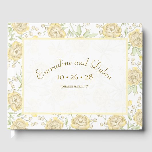Gelbe Rosenhochzeit Gästebuch (Vorderseite)