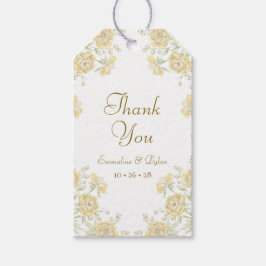 Gelbe Rosenhochzeit Geschenkanhänger