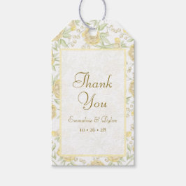Gelbe Rosenhochzeit Geschenkanhänger