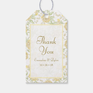 Gelbe Rosenhochzeit Geschenkanhänger