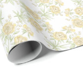 Gelbe Rosenhochzeit Geschenkpapier (Rolleneckpunkt)