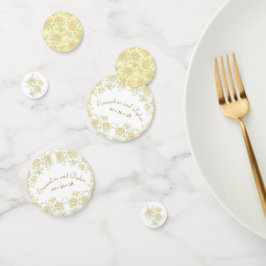 Gelbe Rosenhochzeit Konfetti