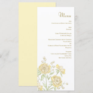 Gelbe Rosenhochzeit Menükarte