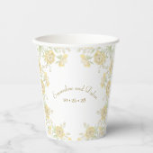 Gelbe Rosenhochzeit Pappbecher (Vorderseite)