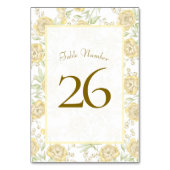 Gelbe Rosenhochzeit Tischnummer (Vorderseite)