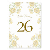 Gelbe Rosenhochzeit Tischnummer (Vorderseite)