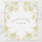 Gelbe Rosenhochzeit Weinetikett (Einzelnes Label)