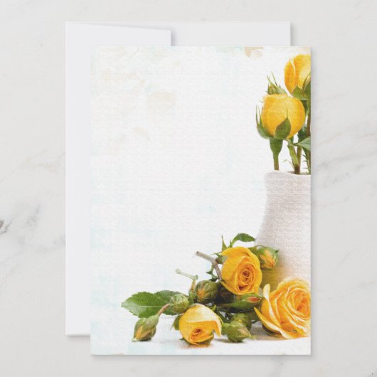 Gelbe Rosenhochzeitseinladungen Einladung (Rückseite)