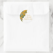 Gelbe Rosenkleber Runder Aufkleber (Tasche)