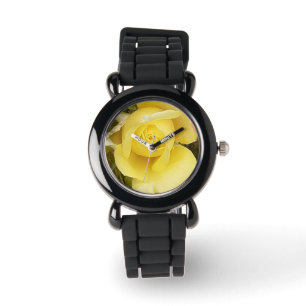 Gelbe Rosenknospe Armbanduhr