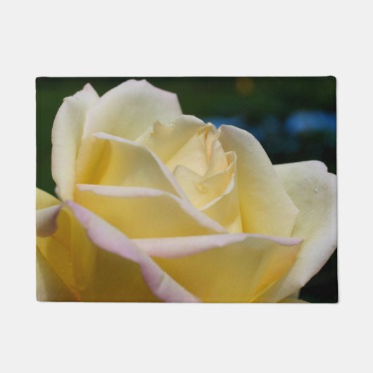 Gelbe Rosenknospe Blume Fußmatte (Vorderseite)