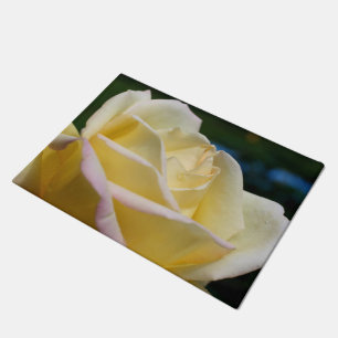 Gelbe Rosenknospe Blume Fußmatte