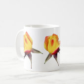 Gelbe Rosenknospe-Blume Personalisiert Kaffeetasse (Vorderseite Links)