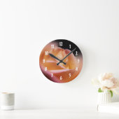 Gelbe Rosenknospe Blume Runde Wanduhr (Zuhause)