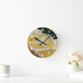 Gelbe Rosenknospe-Blume Runde Wanduhr (Zuhause)