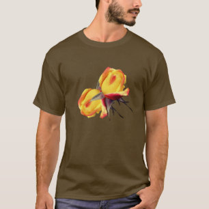 Gelbe Rosenknospe-Blume T-Shirt
