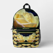 Gelbe Rosenknospe Blumen Personalisiert Bedruckter Rucksack (Vorderseite)