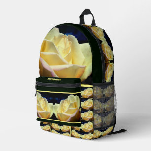 Gelbe Rosenknospe Blumen Personalisiert Bedruckter Rucksack
